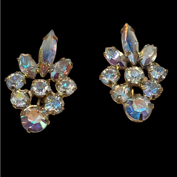 Nwots AB Rhinestone Earrings 1.5” - Picture 1 of 8
